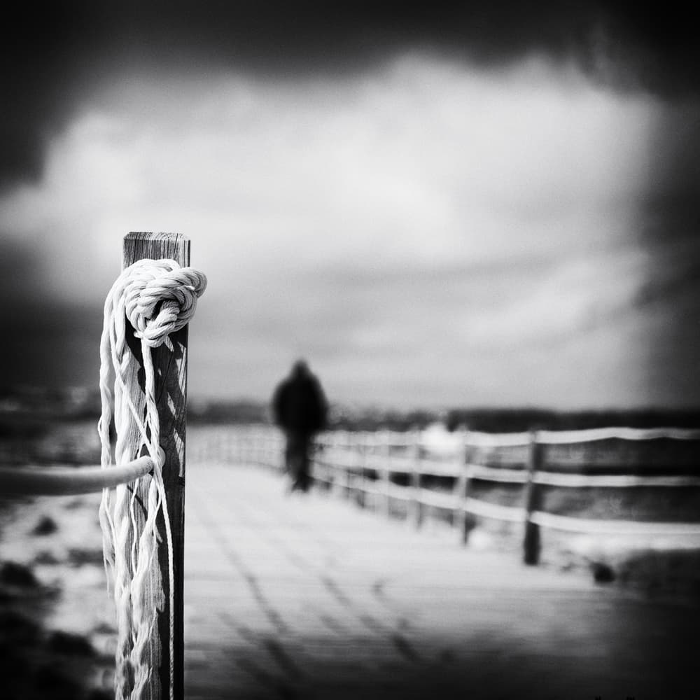 Lone Walker Boardwalk by Ina Tänzer — canvas wall art
