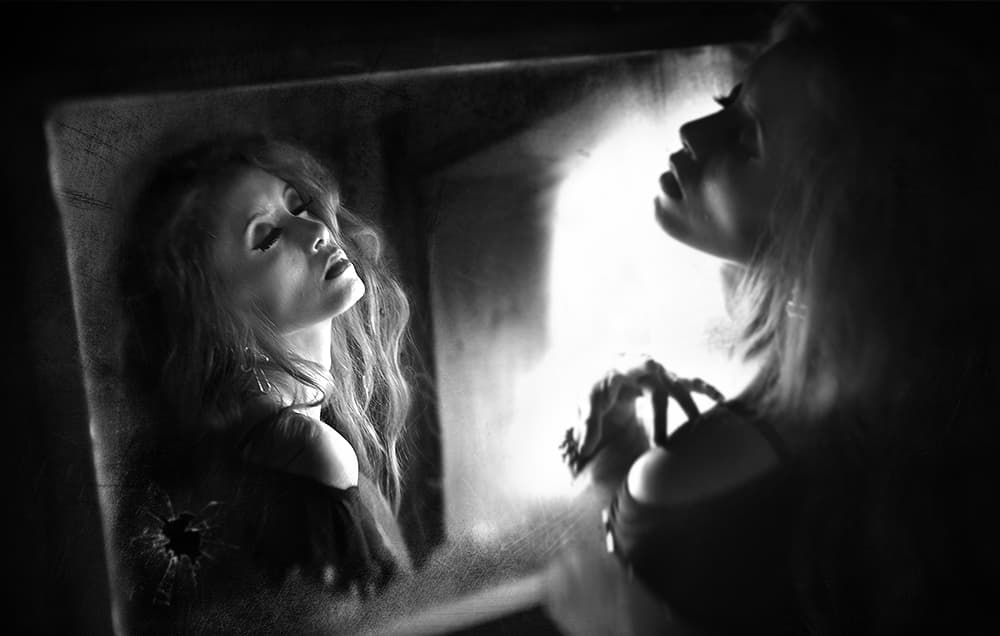 Pensive Woman Reflection by Sebastian Kisworo — canvas wall art