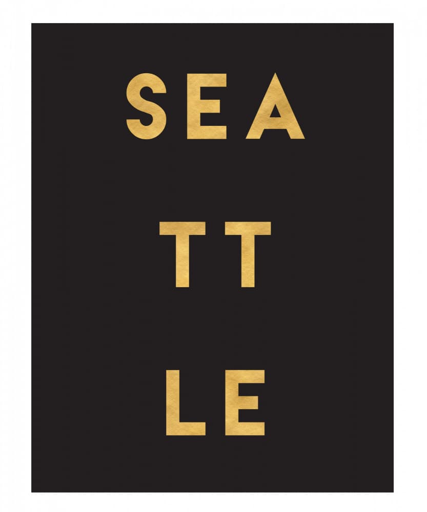 Seattle Gold Typography by Emiliano Deificus — canvas wall art