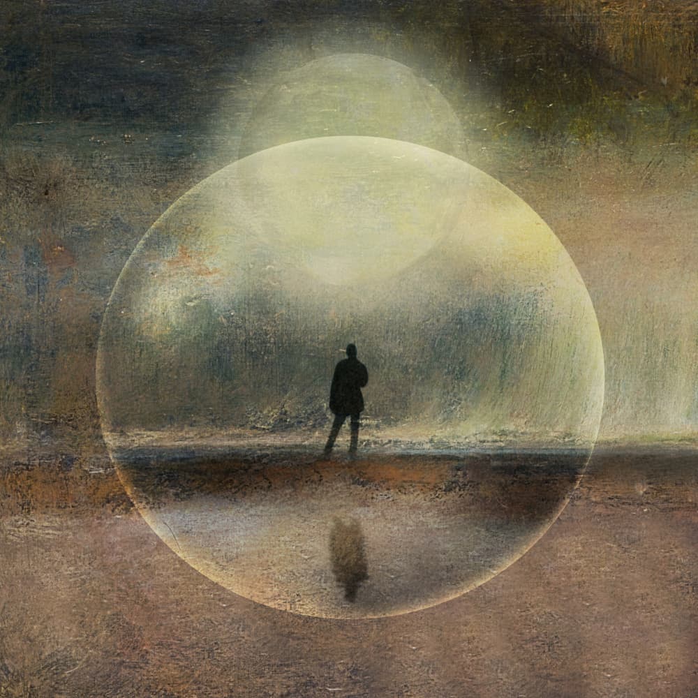 Solitary Figure In Sphere by Marja van den Hurk — canvas wall art
