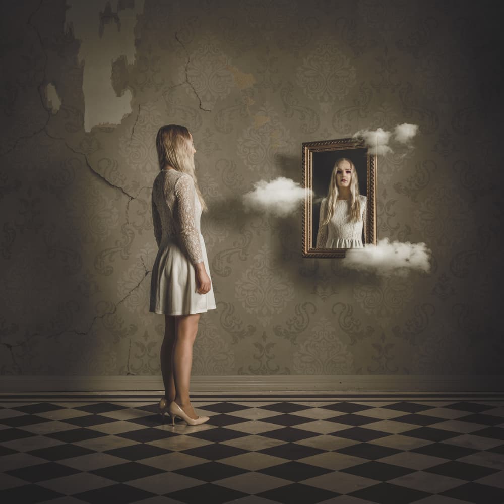 Woman's Dream Reflection by Petri Damstén — canvas wall art