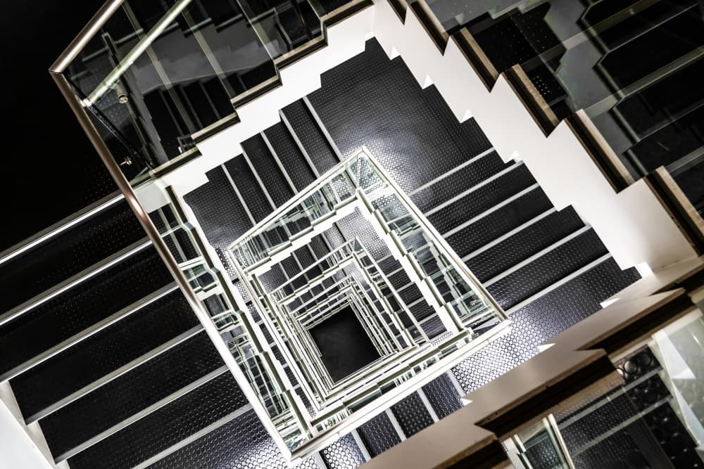 Modern Geometric Staircase by Tomoshi Hara — canvas wall art