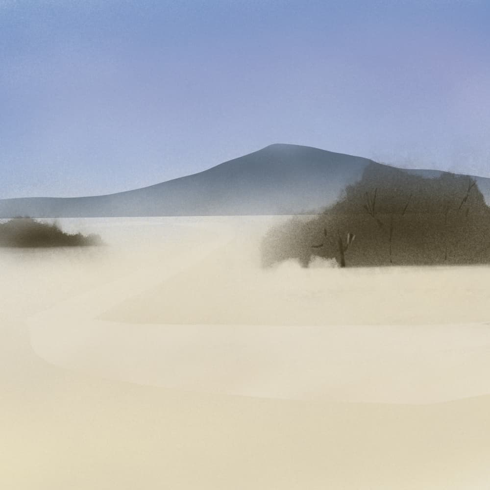 Misty Mountain Landscape by Little Dean — canvas wall art