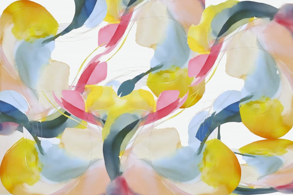 Vibrant Fluid Blossoms by casa cartissi — canvas wall art