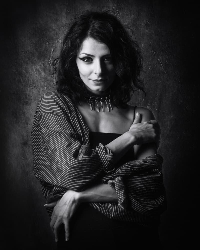 Confident Gaze Portrait by Mehdi Mokhtari — canvas wall art