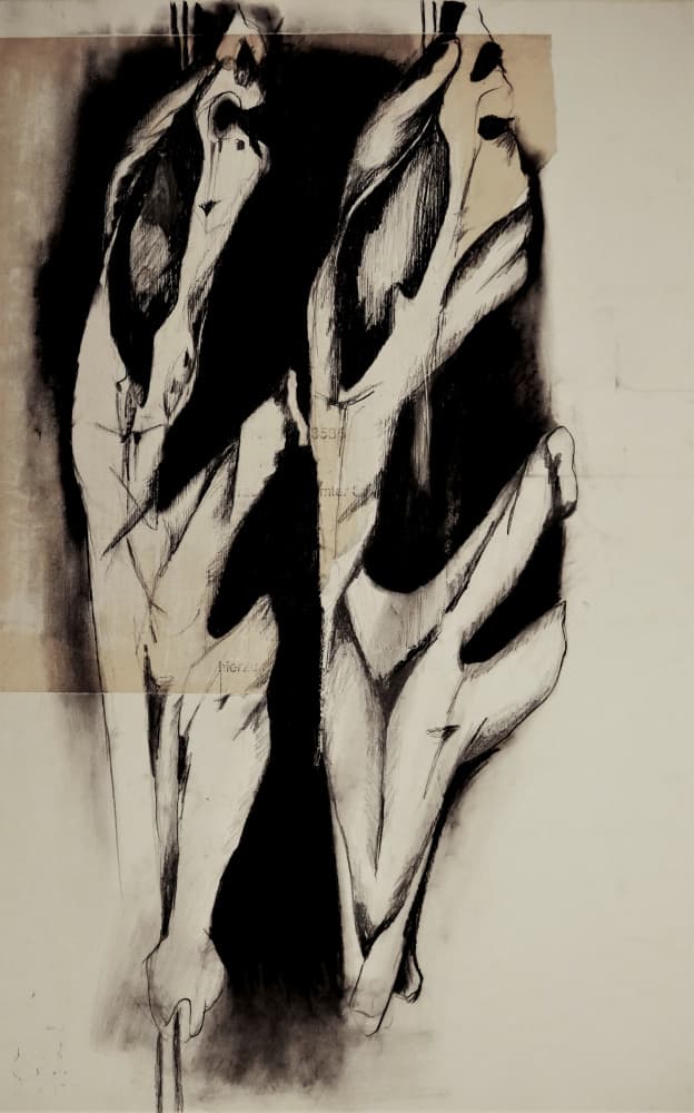 Elongated Shadow Figures by Doris Schmitz — canvas wall art