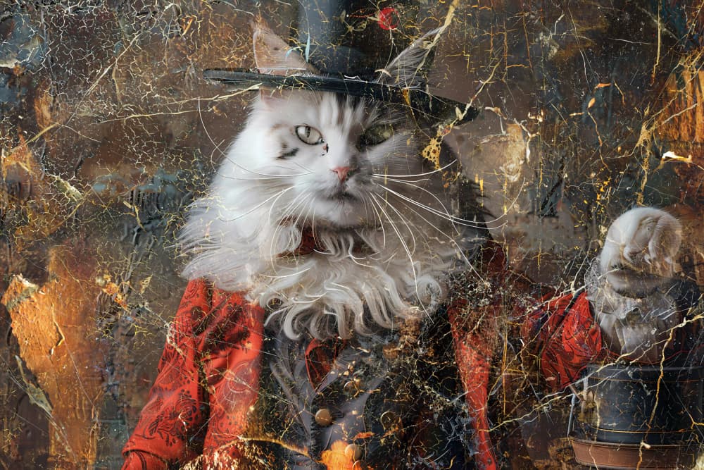 Whimsical Gentleman Cat by Rafal Kulik — canvas wall art
