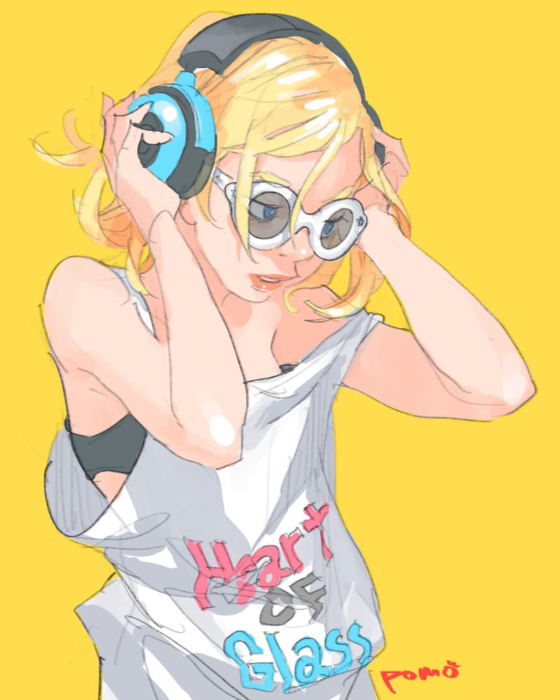 Cool Blonde Listener by pomodorosa — canvas wall art