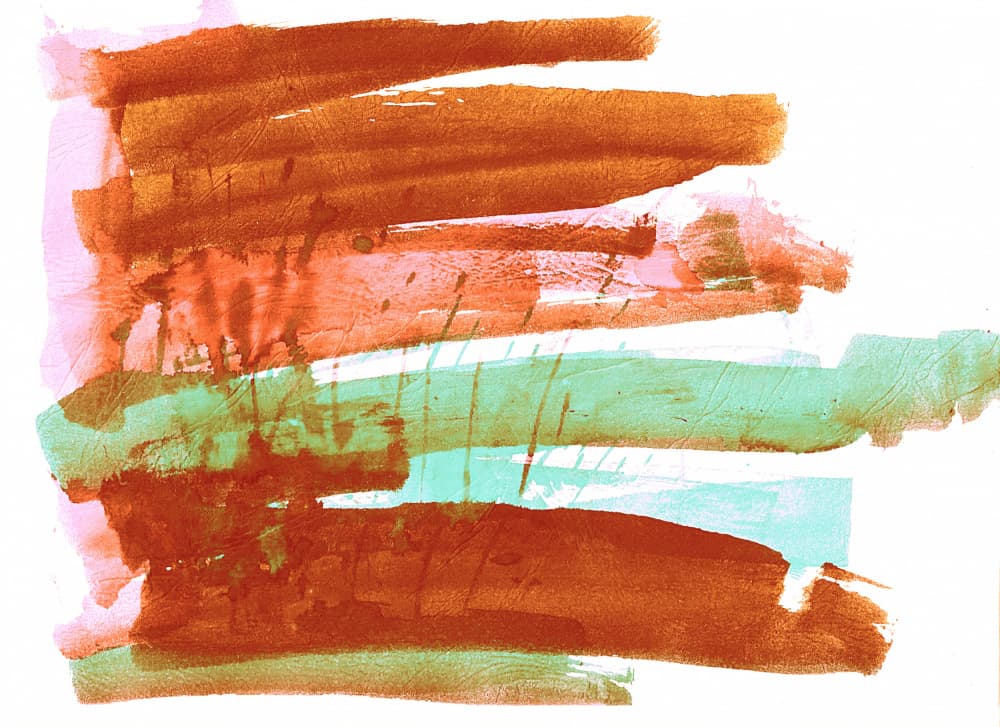 Orange Teal Brushstrokes by Nilesh Kulkarni — canvas wall art