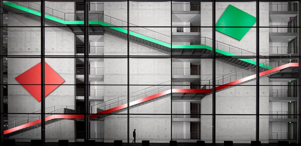 Geometric Building Interior by Jean Vandijck — canvas wall art