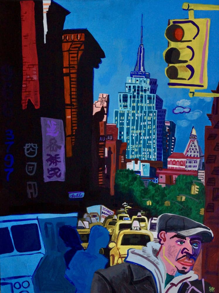 Vibrant City Street Scene by Steve Spencer — canvas wall art