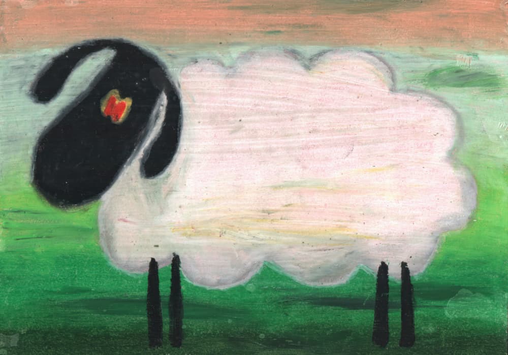Whimsical Black Sheep by Kulik — canvas wall art