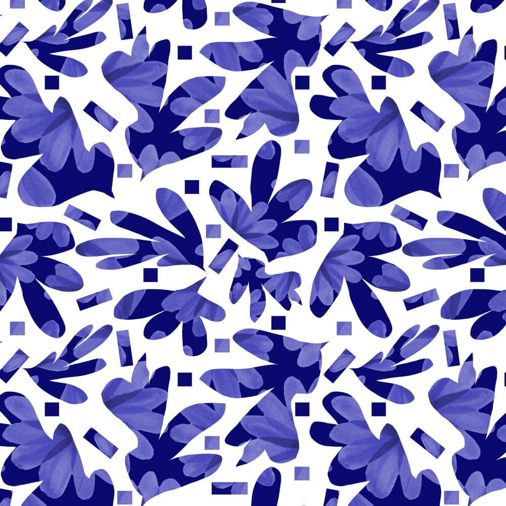 Indigo Floral Pattern by Michele Channell — canvas wall art
