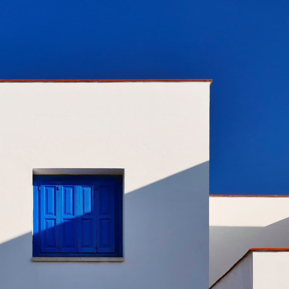 Minimal Blue And White by Markus Auerbach — canvas wall art