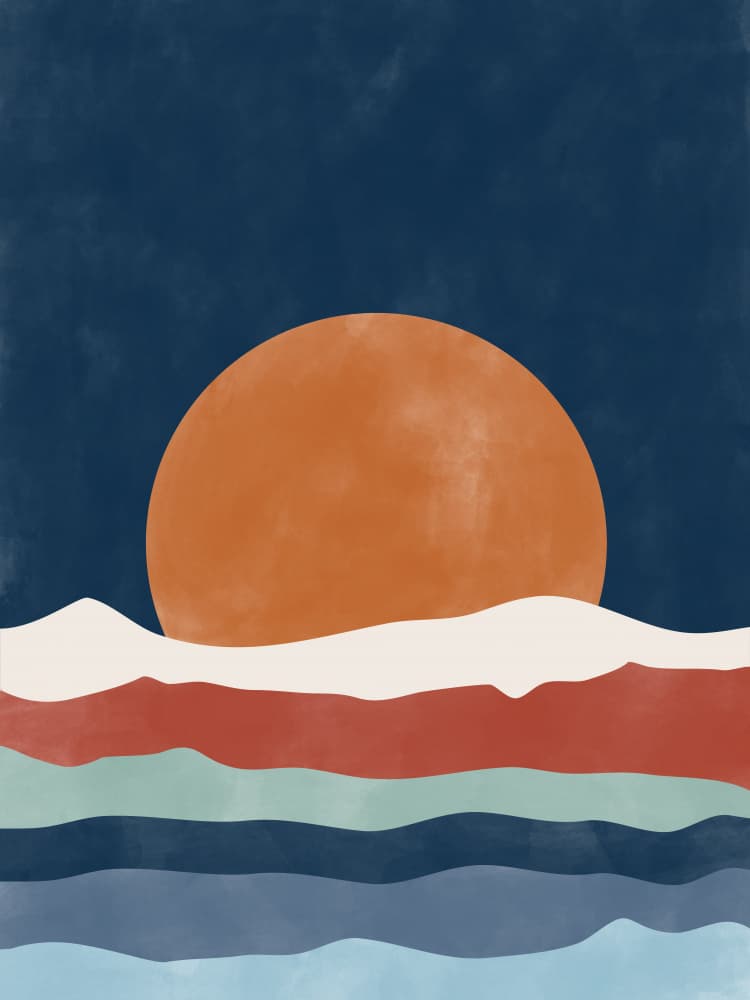 Abstract Mountain Sunset by Elena Ristova — canvas wall art