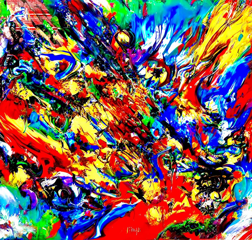 Vibrant Paint Explosion by mnemonixART — canvas wall art