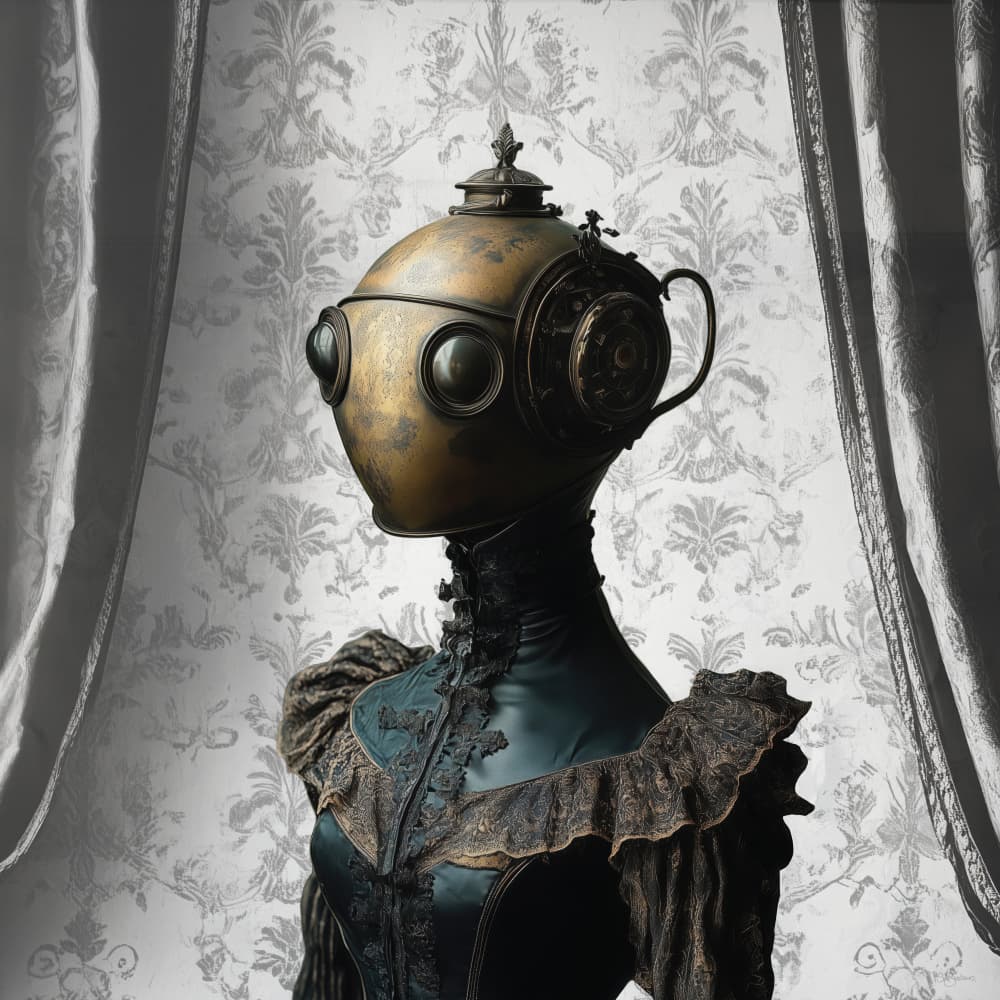 Victorian Steampunk Robot by Sue Skellern — canvas wall art