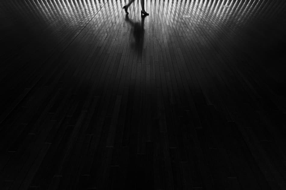 High Heels Dark Floor by Kouji Tomihisa — canvas wall art