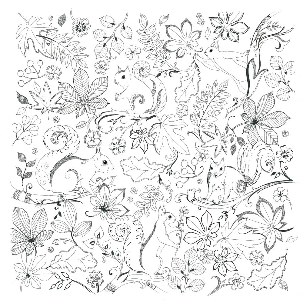 Squirrels and Leaves by Isabelle Brent — canvas wall art