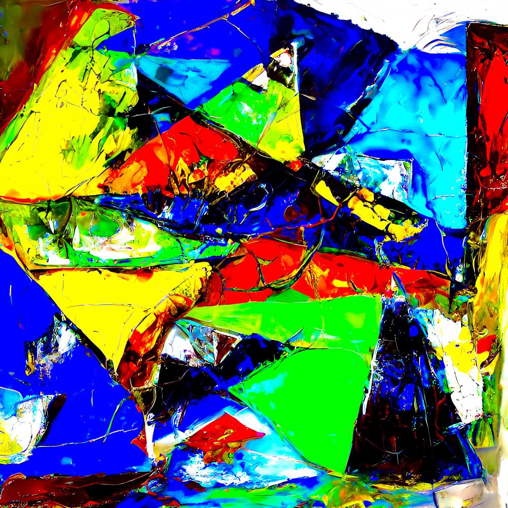 Shattered Color Geometry by mnemonixART — canvas wall art