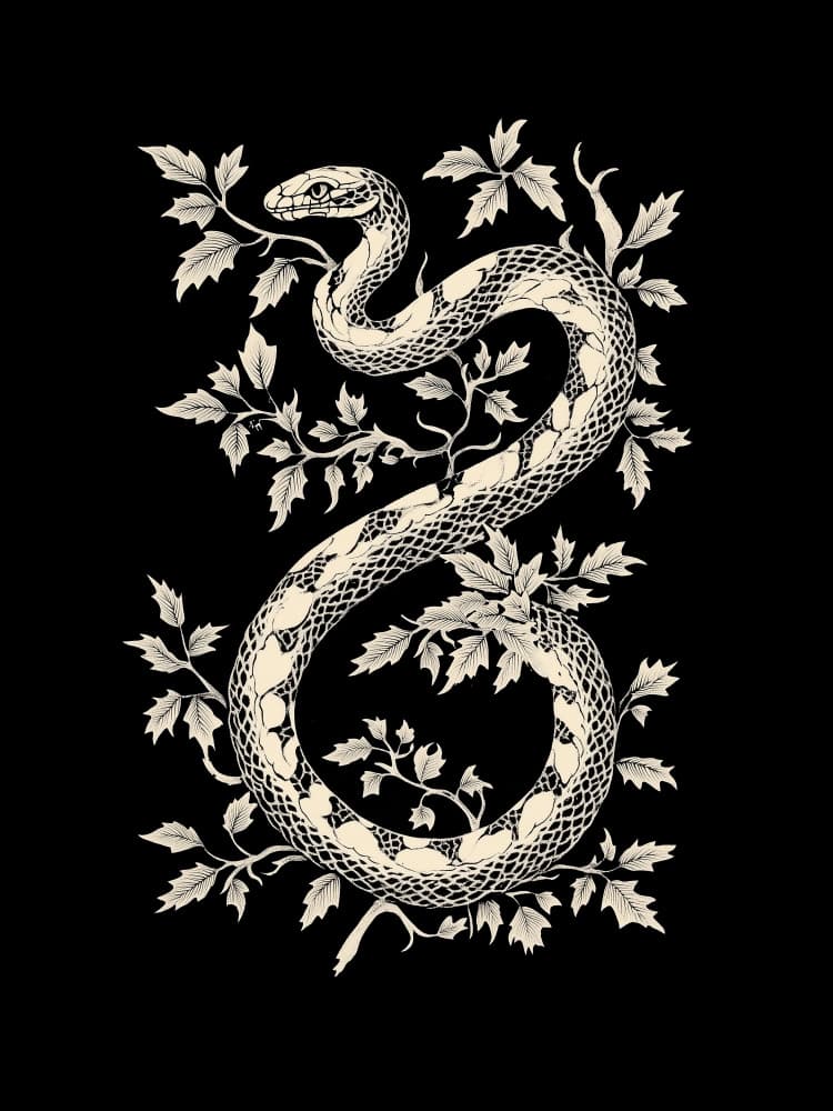 Vintage Serpent Leaves by Pictufy Studio IV — canvas wall art