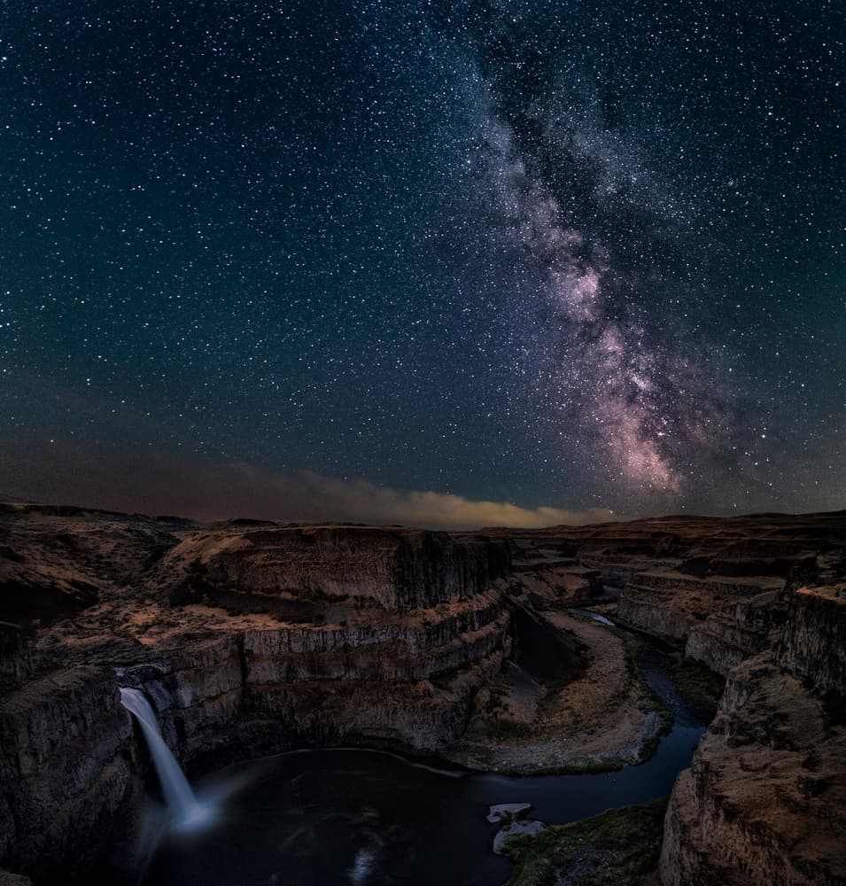 Milky Way Canyon Falls by Lydia Jacobs — canvas wall art
