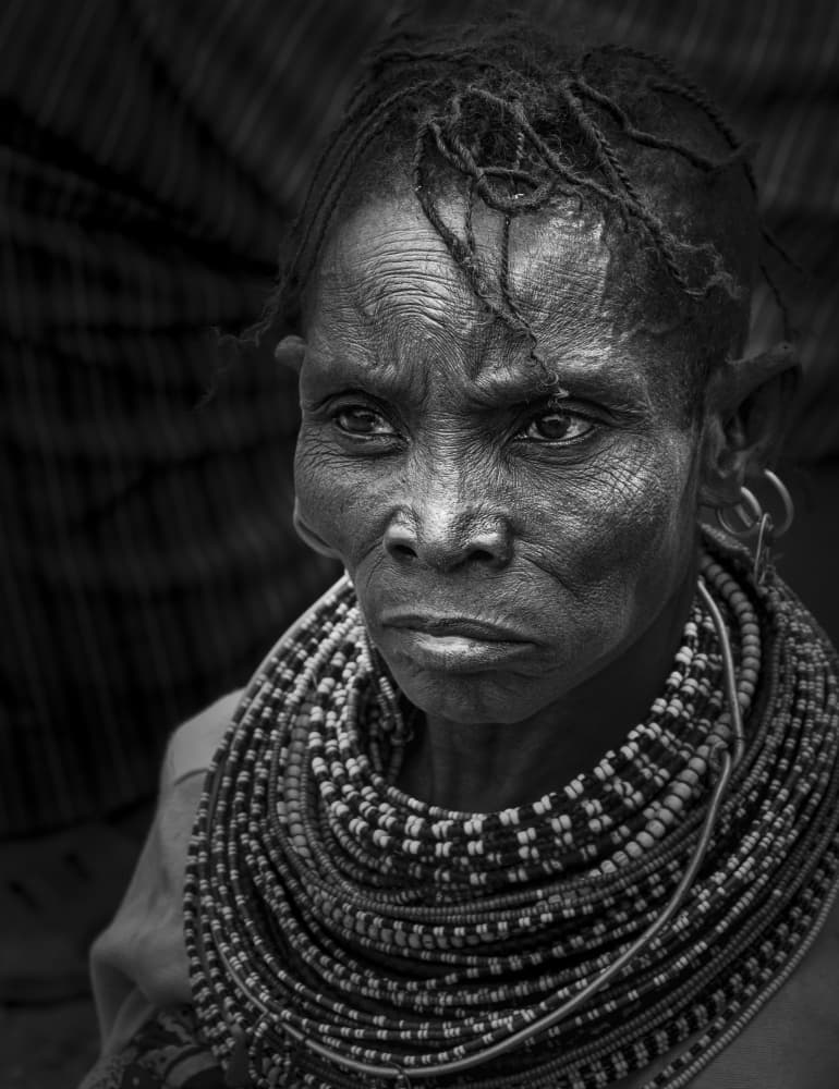 African Elder Gaze by Elena Molina — canvas wall art