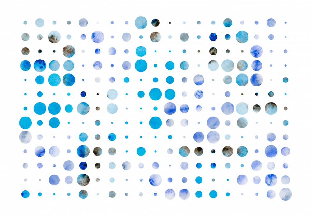 Blue Watercolor Dots by Fabiana Silveira — canvas wall art