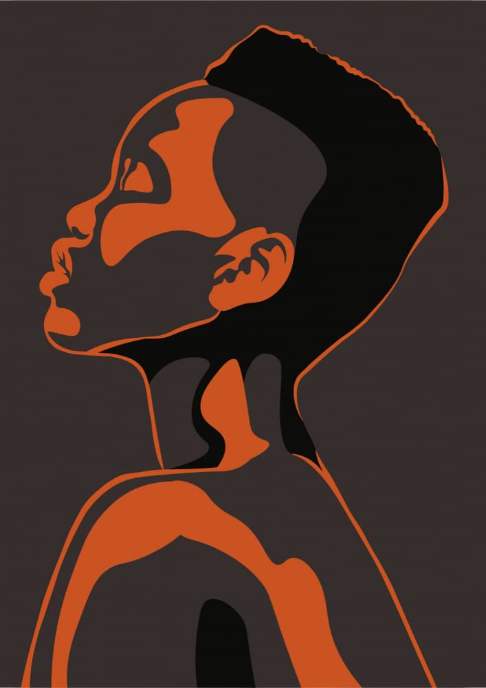 Bold Orange Profile by Tessie Gachoka — canvas wall art