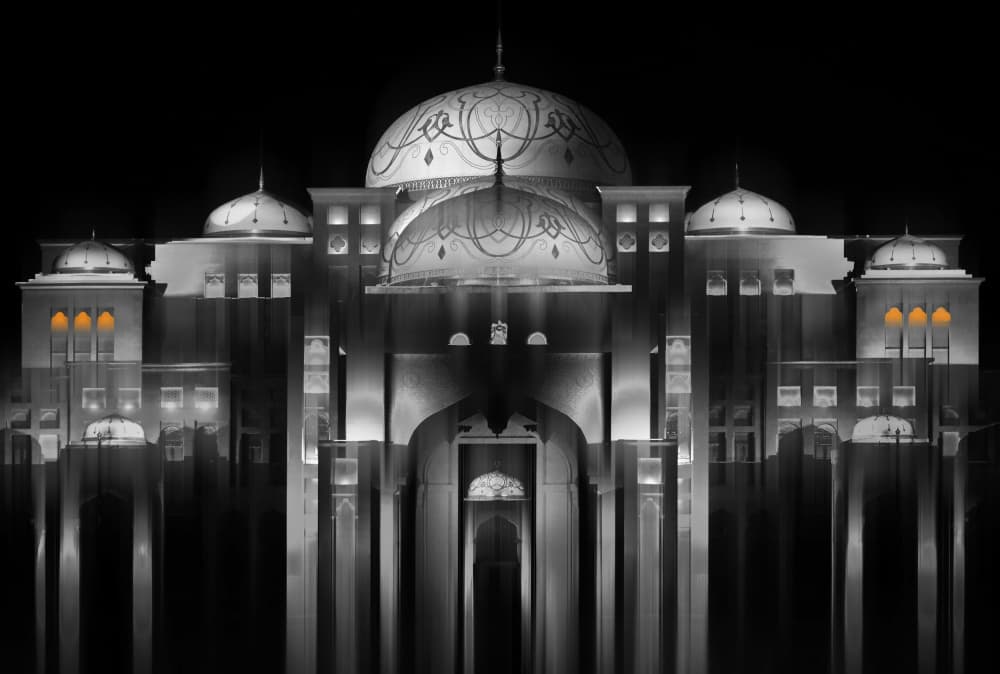 Majestic Mosque Night by Hans-Wolfgang Hawerkamp — canvas wall art