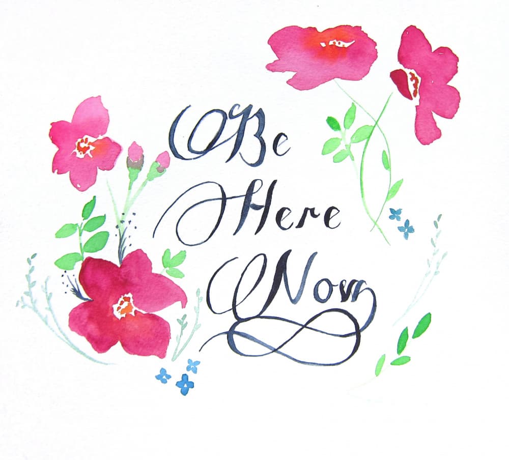Be Here Now Flowers by Christine Lindstrom — canvas wall art