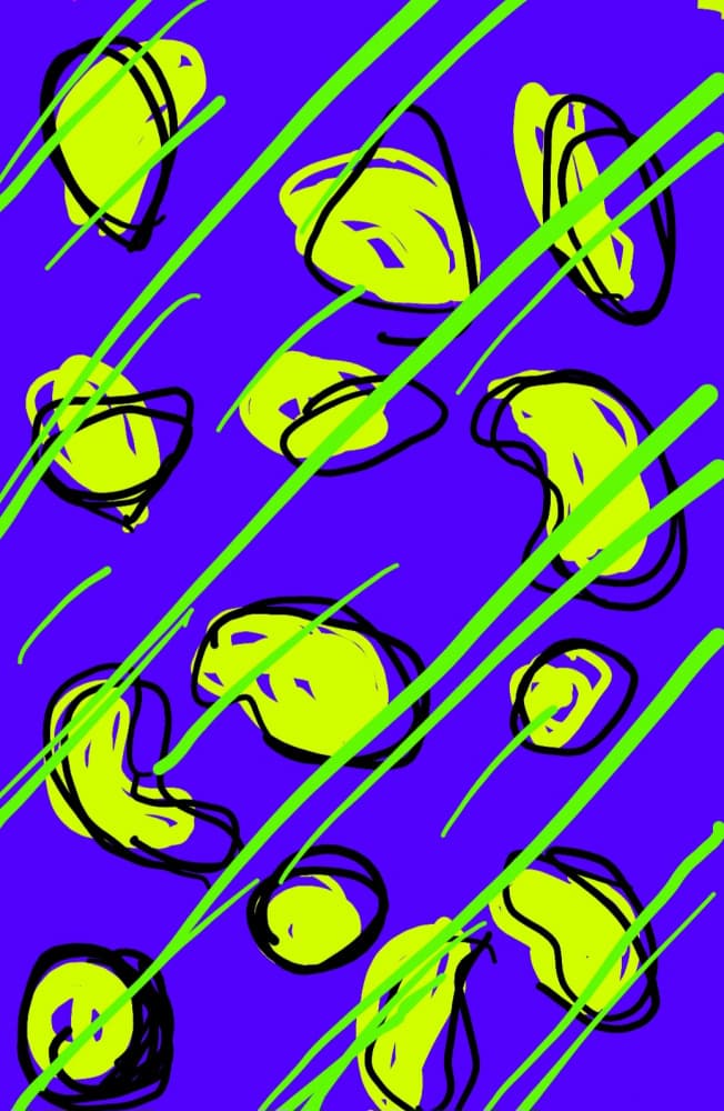 Neon Abstract Shapes by Olea Huuska — canvas wall art