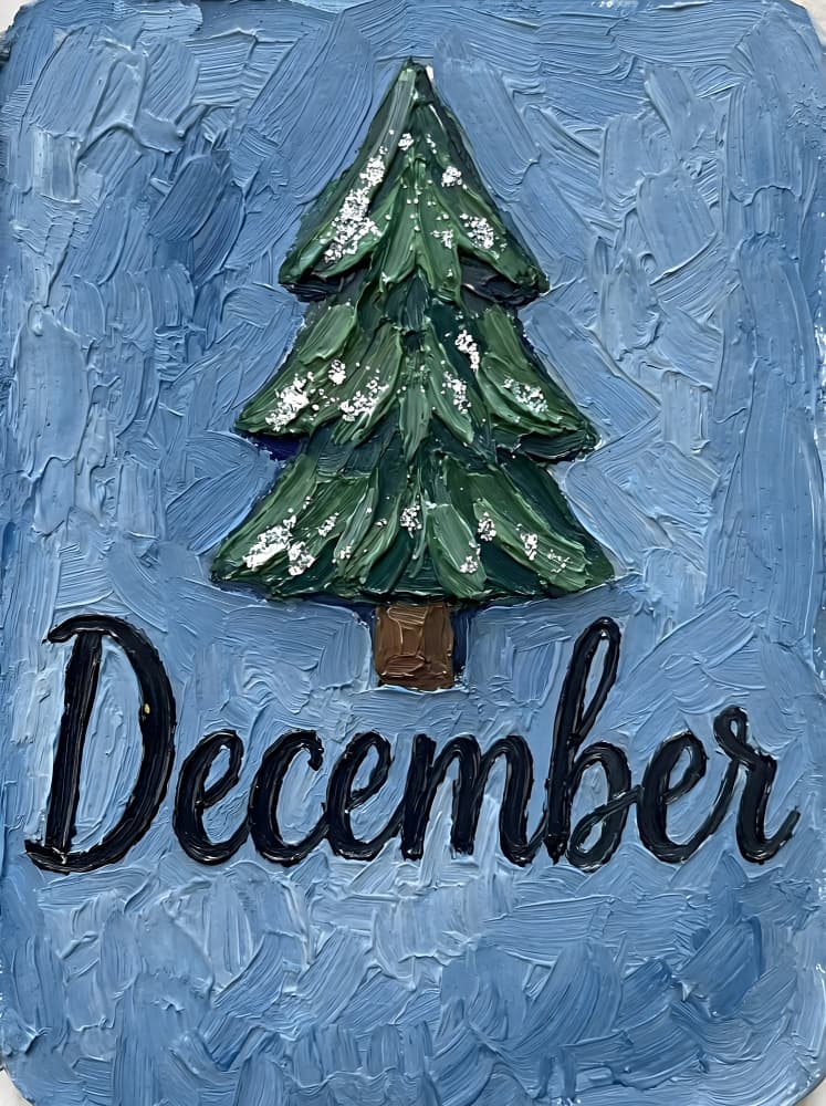 December Christmas Tree by HUGO — canvas wall art