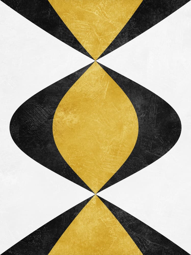 Black Gold Hourglass by Ema Paraschiv — canvas wall art