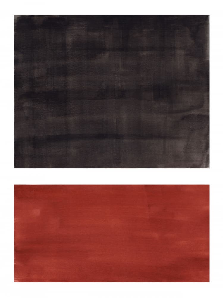 Abstract Red Black Blocks by Ejaaz Haniff — canvas wall art