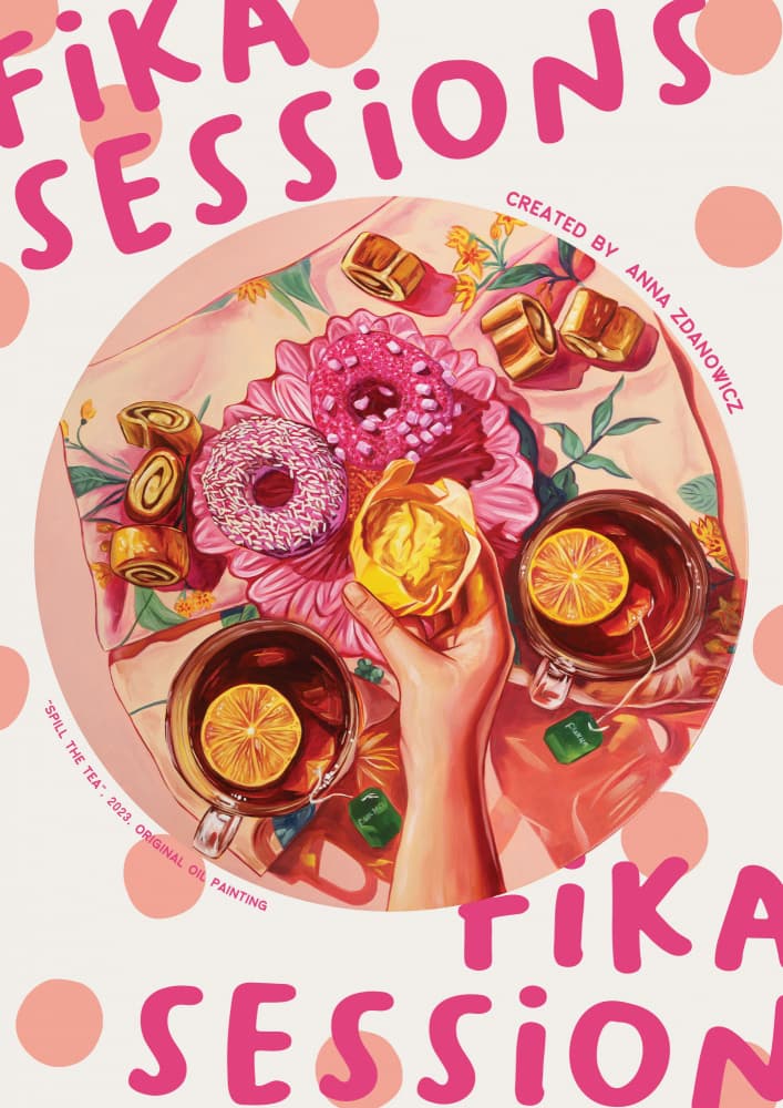 Fika Tea Session by Anna Zdanowicz — canvas wall art