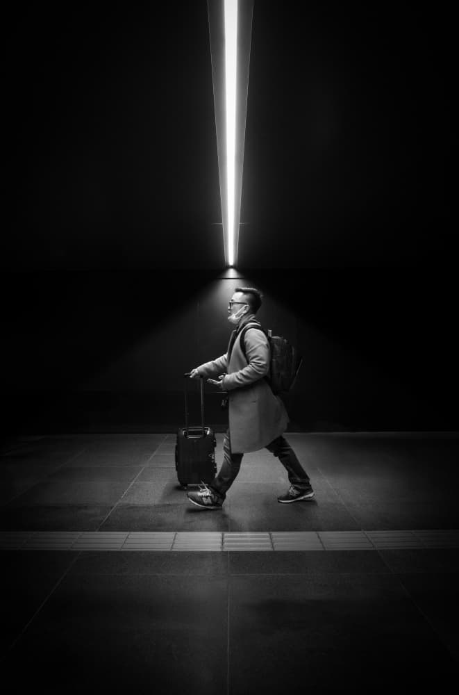 Traveler Under Light by Kenichiro Tsukada — canvas wall art