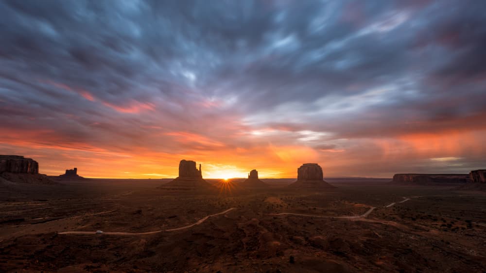 Monument Valley Sunset by Ruiqing P. — canvas wall art