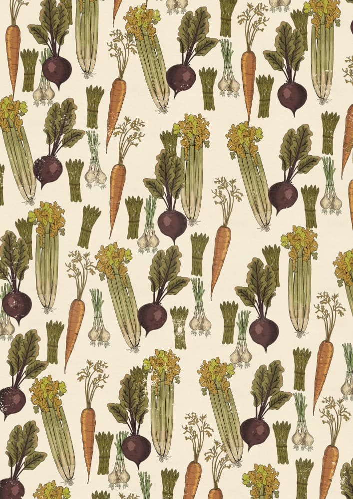 Botanical Vegetable Pattern by Nicholas — canvas wall art
