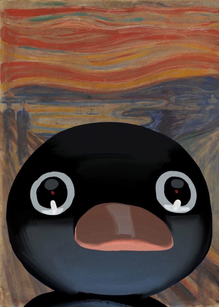 Anxious Creature Art Parody by Artelele — canvas wall art