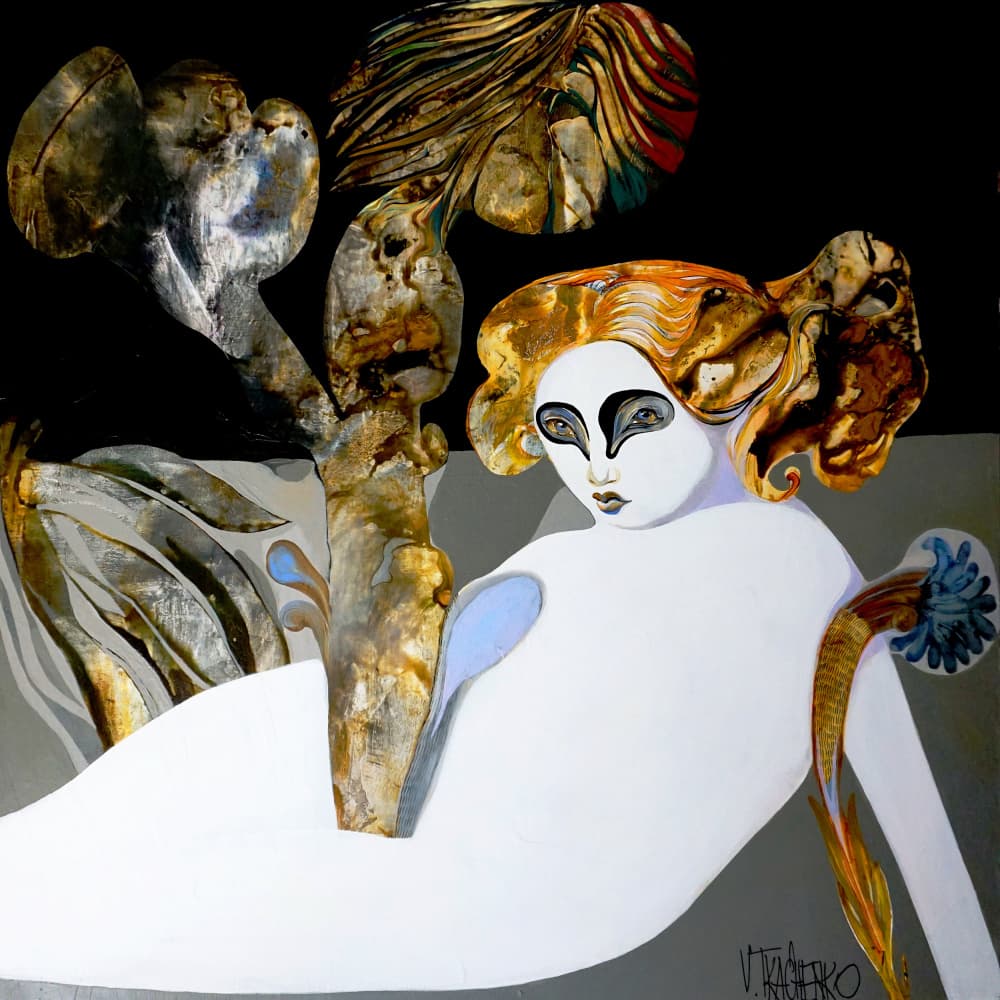 Golden Haired Enigma by Victor Tkachenko — canvas wall art