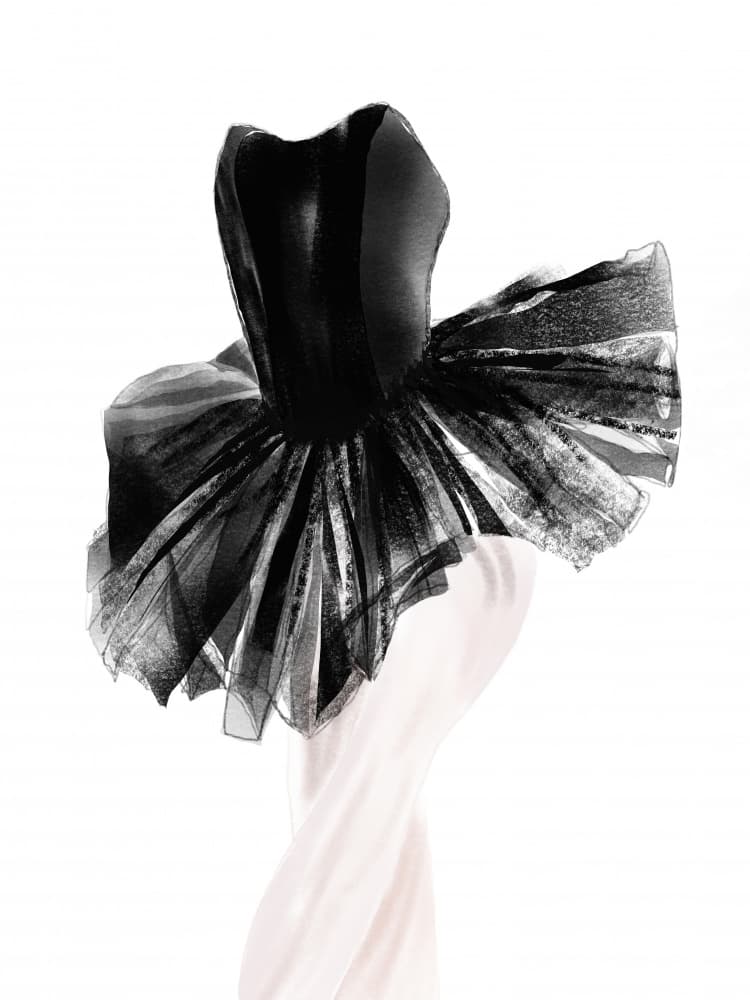 Black Ballet Tutu by casa cartissi — canvas wall art
