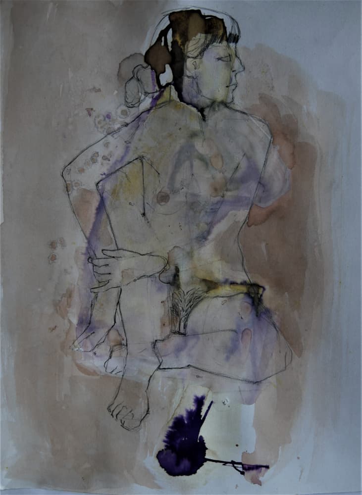 Pensive Nude Figure by Doris Schmitz — canvas wall art