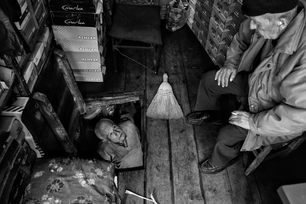 Old Man's Shoe Shop by Ali Ayer — canvas wall art