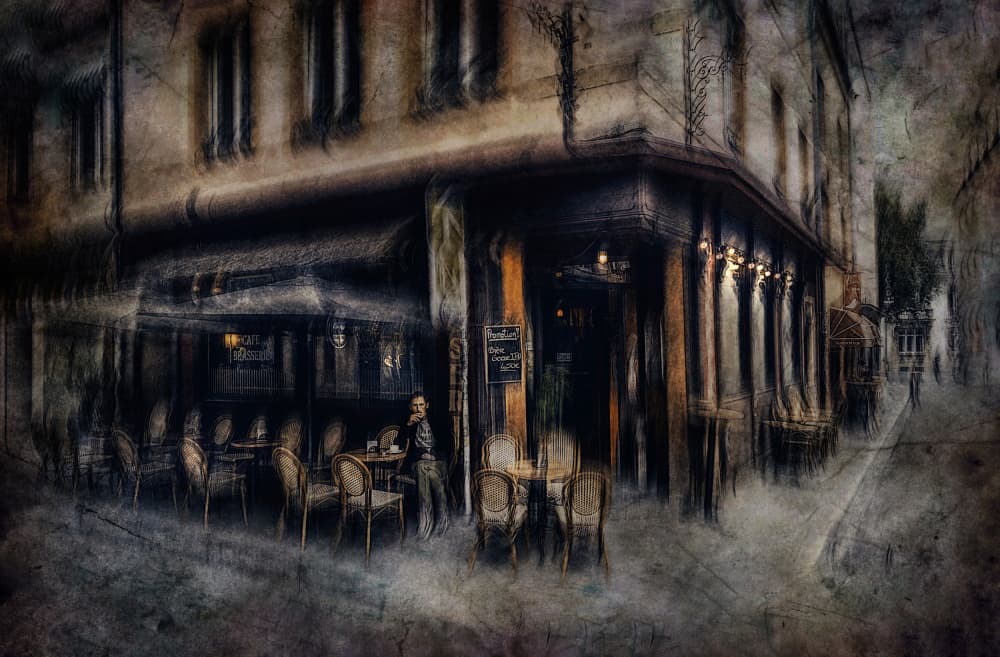 Solitary Night Cafe by Jan van der Linden — canvas wall art
