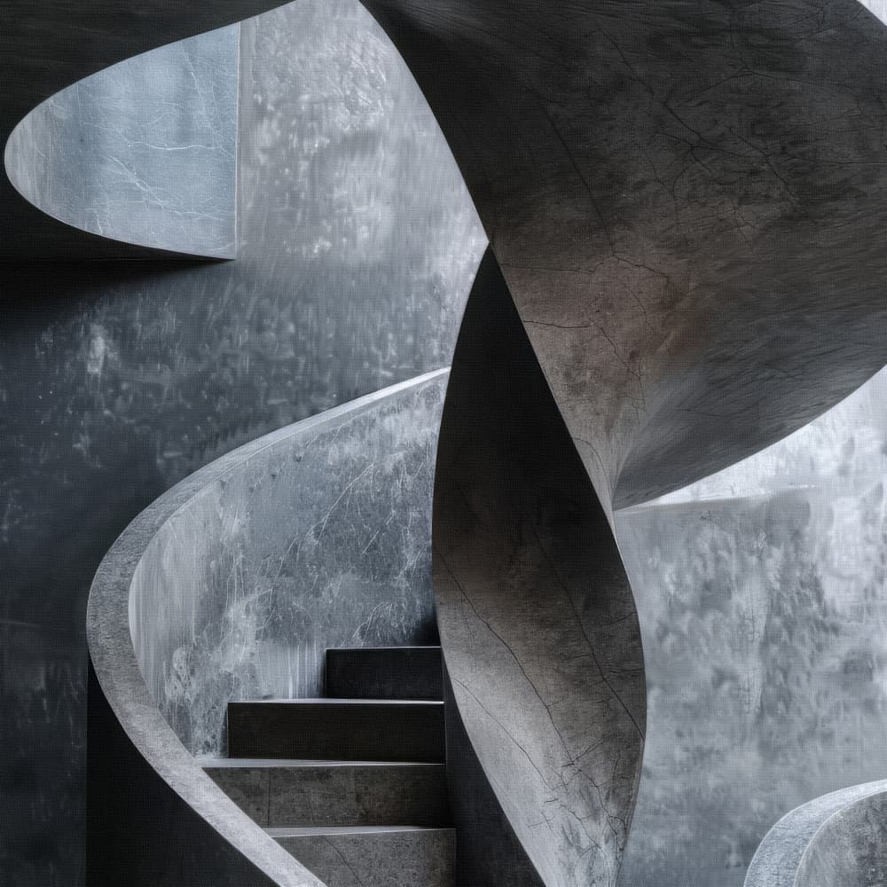 Winding Concrete Stairs by Bilge Paksoylu — canvas wall art