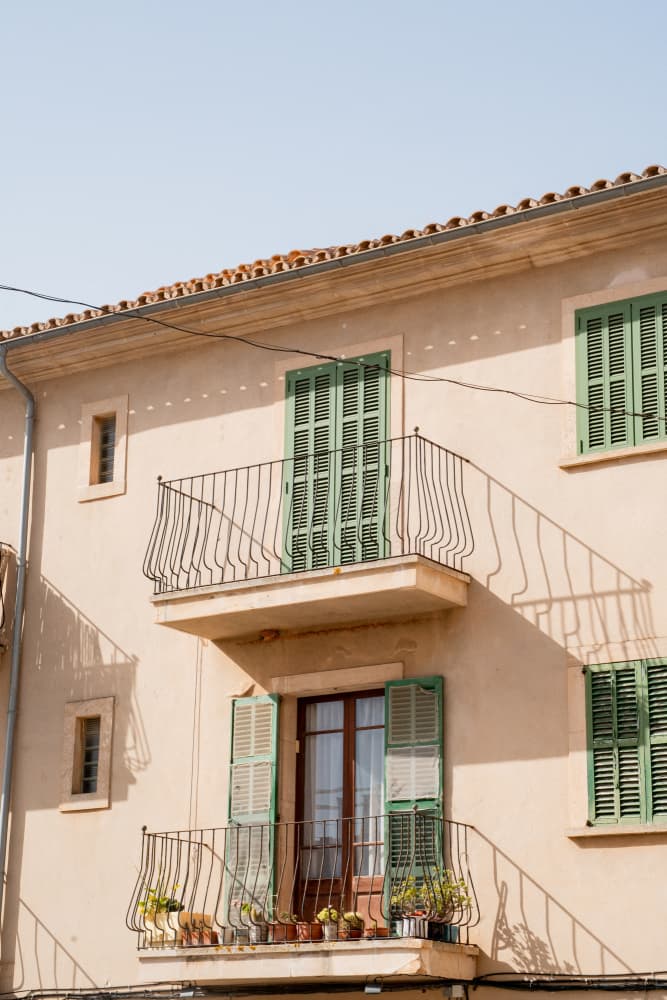 Sunny Mediterranean Balconies by Henrike Schenk — canvas wall art
