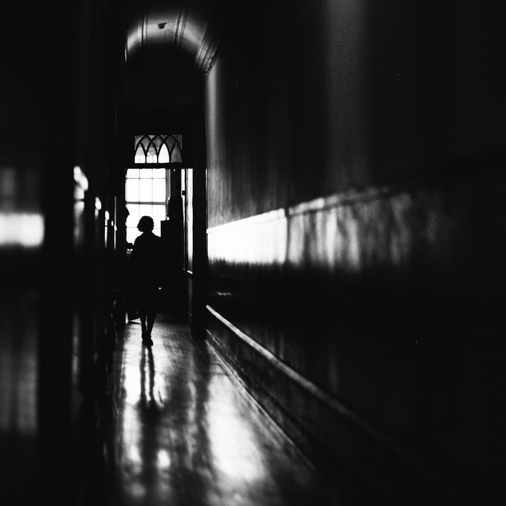 Dark Hallway Silhouette by Paulo Abrantes — canvas wall art