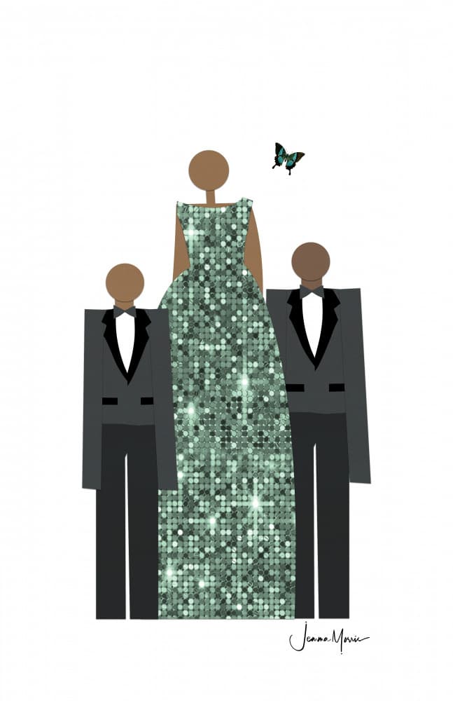 Formal Trio Sparkle by Jemma Morris — canvas wall art
