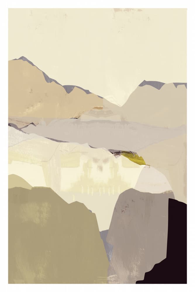 Muted Mountain Layers by cartissi — canvas wall art